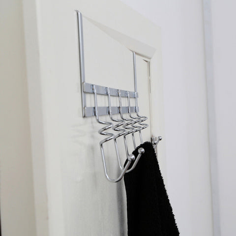 Jaxen Chrome Over Door 5 Hook Swirl Hanger