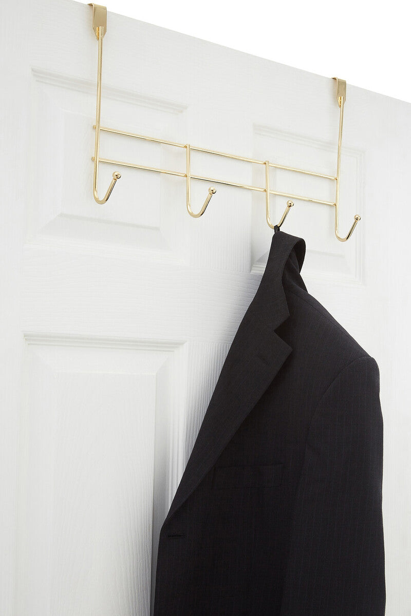 4 Hook Champagne Gold Over Door Hanger
