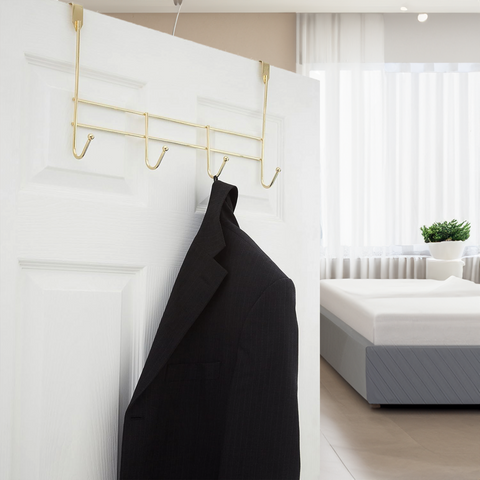 4 Hook Champagne Gold Over Door Hanger