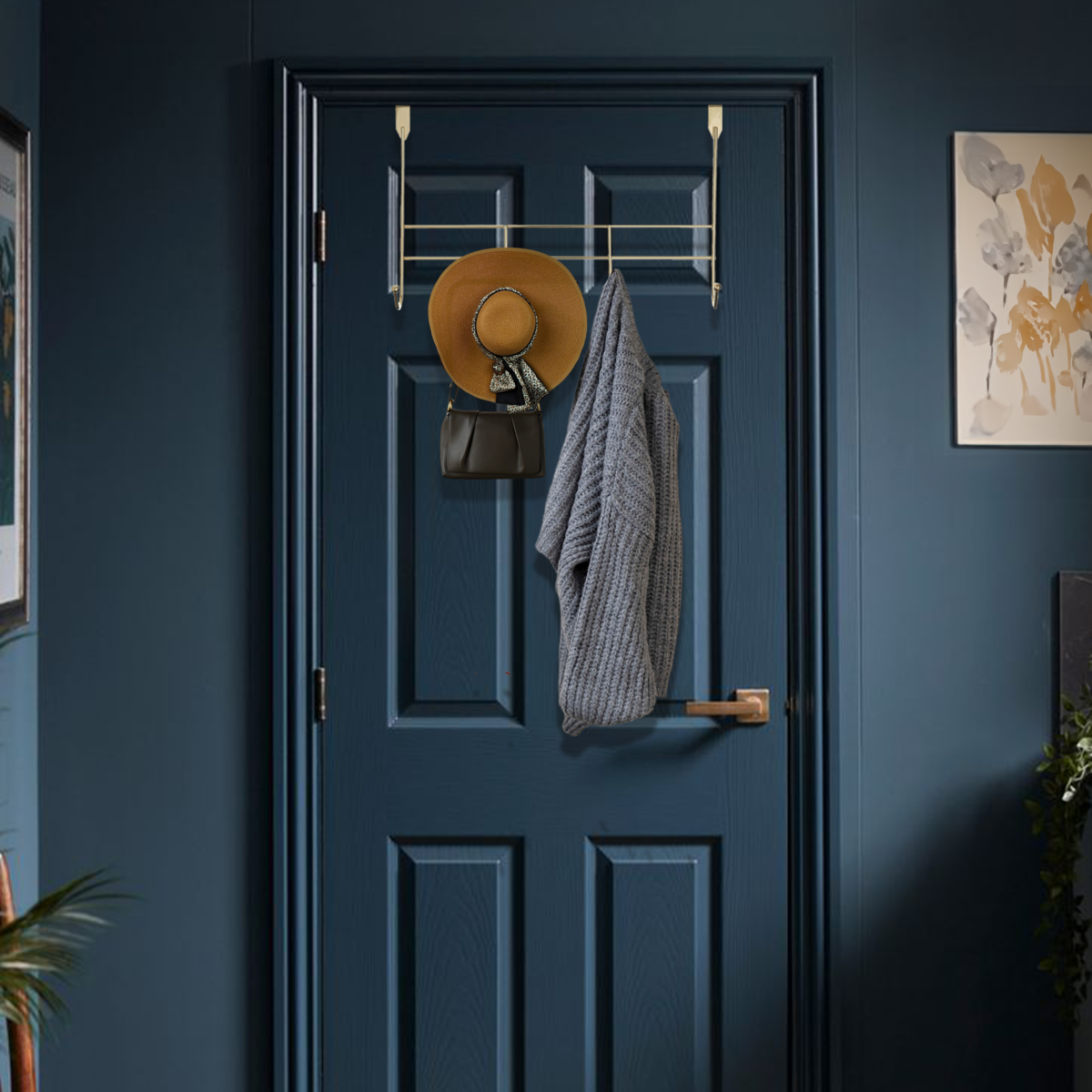 4 Hook Champagne Gold Over Door Hanger