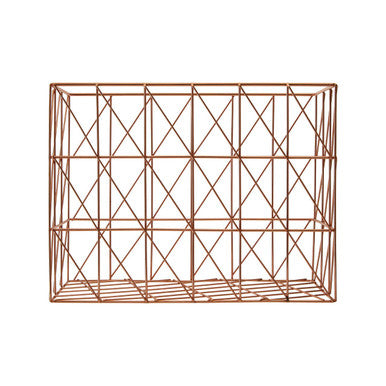 Vertex Copper Finish Cross Design Wire Basket