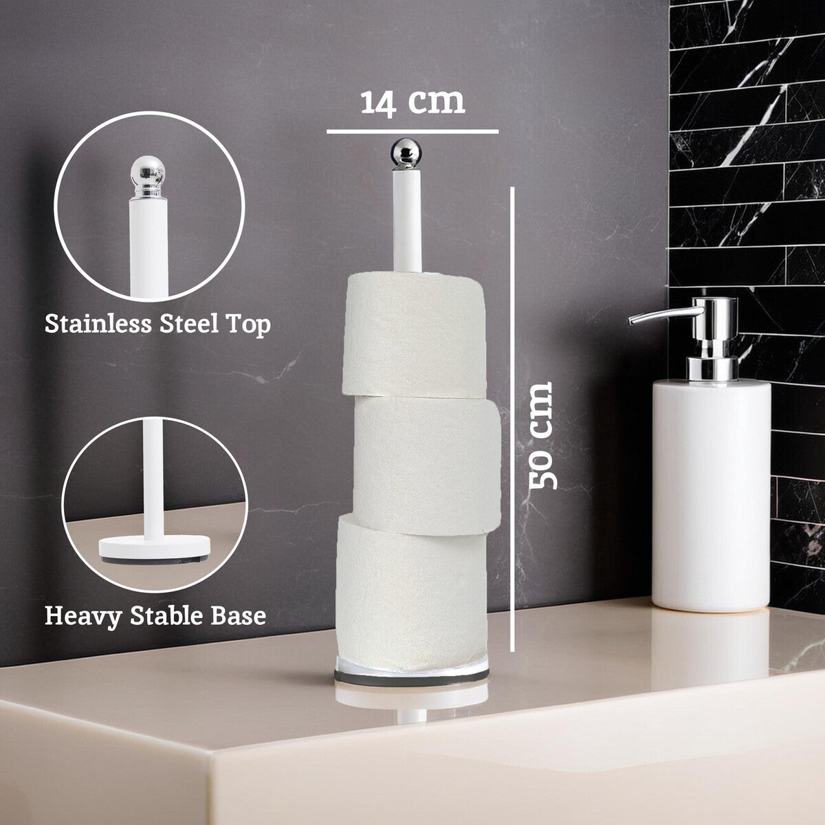 Adler White Toilet Roll Holder
