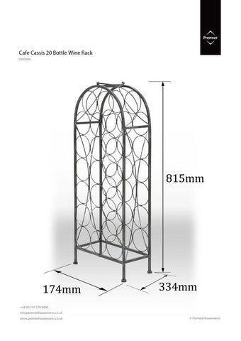Cafe Cassis Grey 20 Bottles Wine Rack