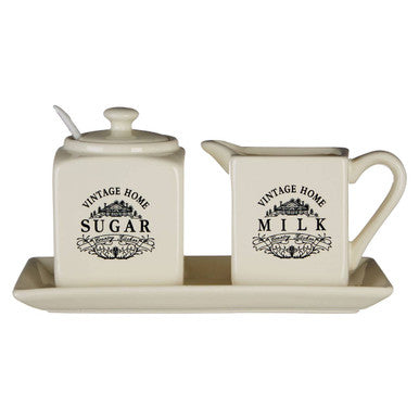 Vintage Home Square Cream Sugar And Milk Set