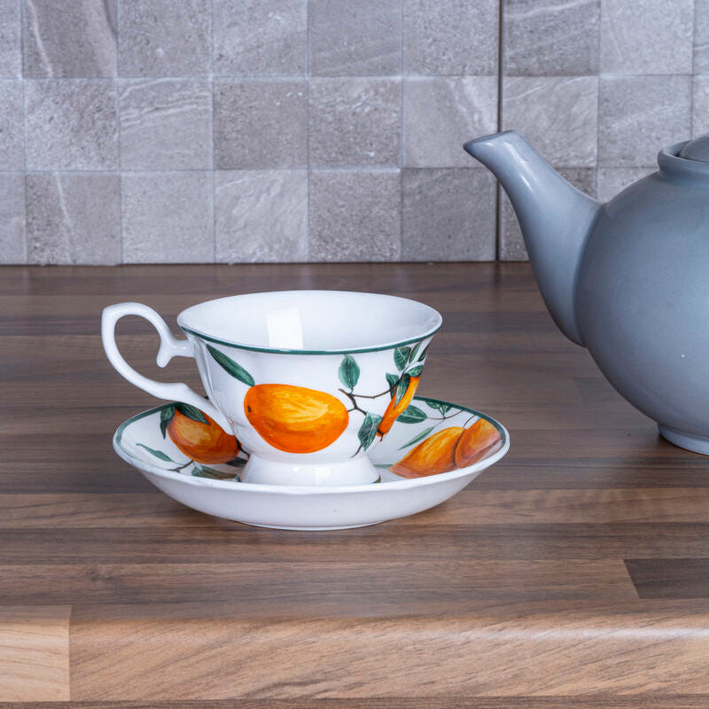Orchard Fruits Orange Grove Cup And Saucer