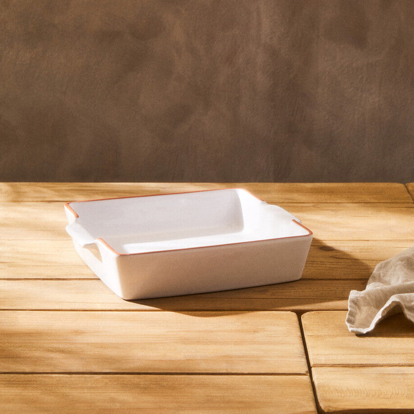 Calisto Terracotta White Glazed Oven To Table Dish