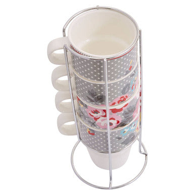 Pippa Set Of Four Stackable Mugs with Stand