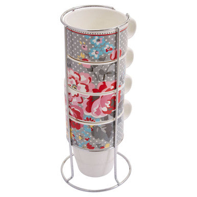 Pippa Set Of Four Stackable Mugs with Stand