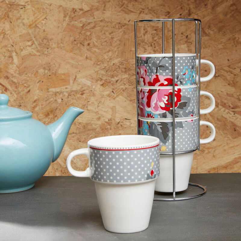 Pippa Set Of Four Stackable Mugs with Stand