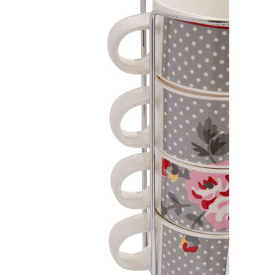 Pippa Set Of Four Stackable Mugs with Stand