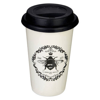 Taza Queen Bee Ceramic Travel Mug With Silicone Lid
