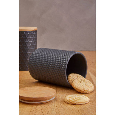 Geome 750ml Black Canister with Bamboo Lid