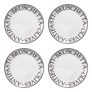 Noir Set Of Four Antipasti Plates
