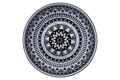 Maya 12 Piece Black And White Dinner Set