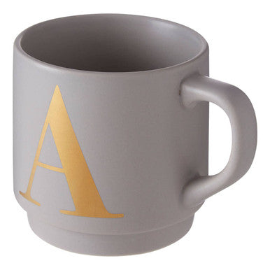 Signet Grey Monogram Mug, A