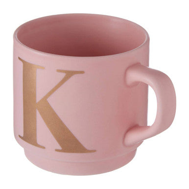 Signet Pink Monogram Mug, K