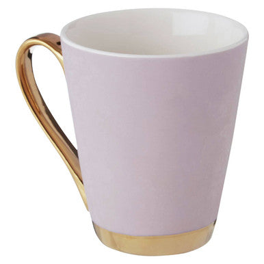 Frosted Deco Lilac Monogram Mug, H