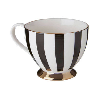 Duchess Black and White Monogram Mug, A