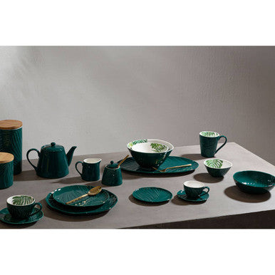 Bali Dark Green Leaf Design Mug