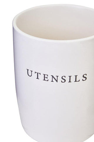 Farmhouse Cream Utensil Holder