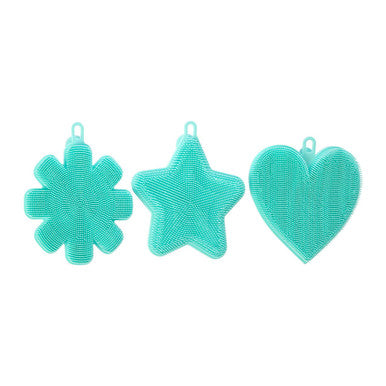 Mimo Set of 3 Teal Silicone Dish Scrubbers