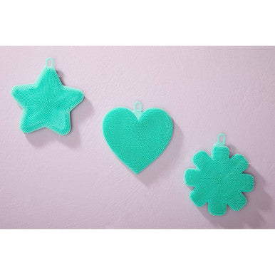Mimo Set of 3 Teal Silicone Dish Scrubbers