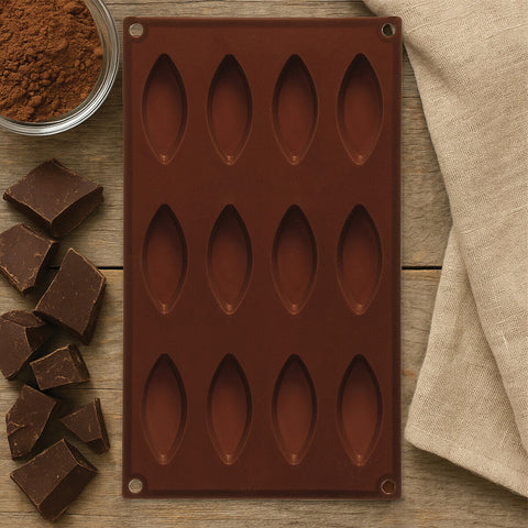 12 Elongated Oval Shape Silicone Chocolate Mould