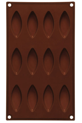12 Elongated Oval Shape Silicone Chocolate Mould