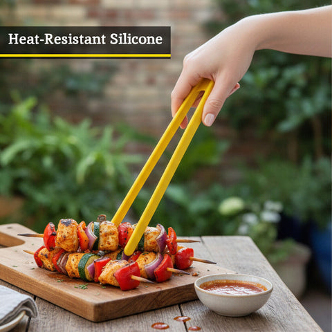 Zing Yellow Silicone Tongs