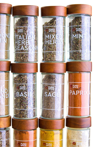Puro Acacia Wood Revolving Spice Rack with 16 Jars