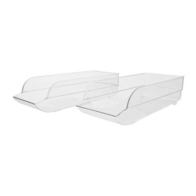 Romm Set Of Two Stackable Fridge Storage Trays