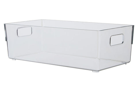 Romm Large Clear Plastic Fridge Bin With Handles