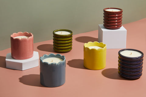 Contemporary Kiln Burgundy Candle - Floral Botanics