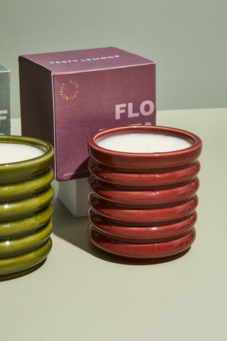 Contemporary Kiln Burgundy Candle - Floral Botanics