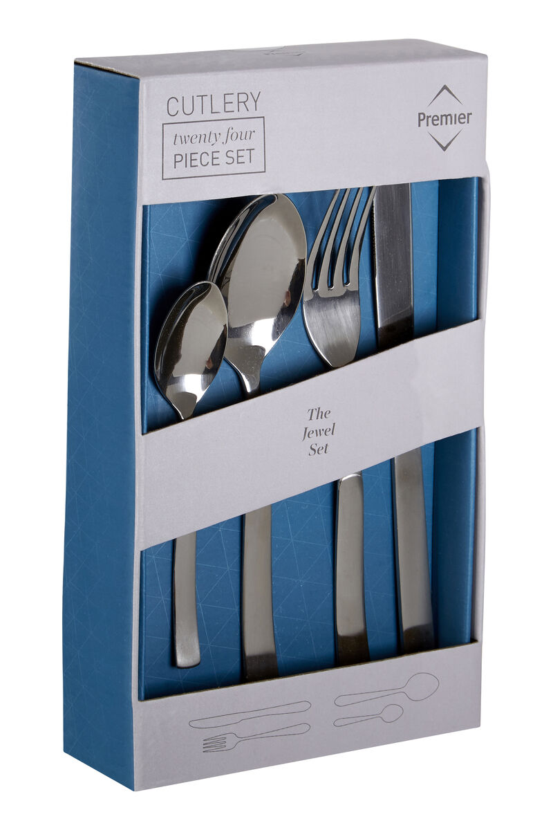 Jewel 24Pc Silver Finish Cutlery Set