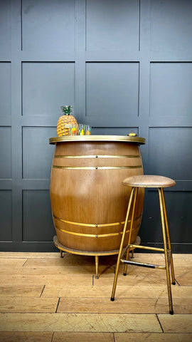 Retro Home Bar / Man cave Barget Bar And Stool / Half Barrel Bar / Retro Pub