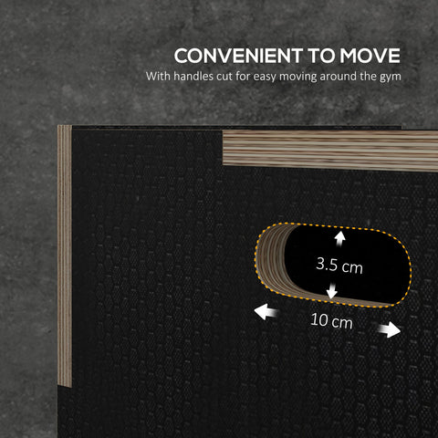 SPORTNOW Multi-Faceted Jump Box, Wooden Step Up Box, for Home, Gym, Exercise, Black