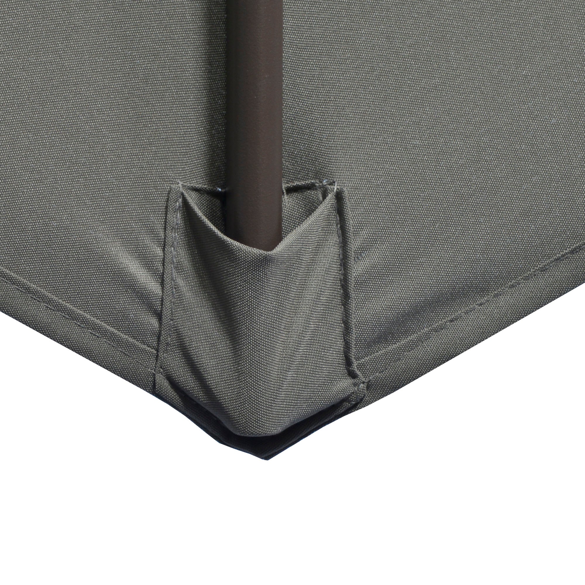 Outsunny 3(m) Cantilever Parasol 360\'c2\'b0 Rotation Roma Umbrella Hanging Sun Shade with Aluminium Frame, Tilt Crank, 8 Ribs and Cross Base, Dark Grey