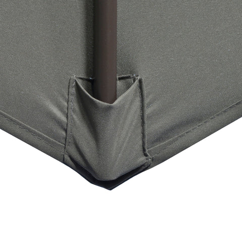 Outsunny 3(m) Cantilever Parasol 360\'c2\'b0 Rotation Roma Umbrella Hanging Sun Shade with Aluminium Frame, Tilt Crank, 8 Ribs and Cross Base, Dark Grey