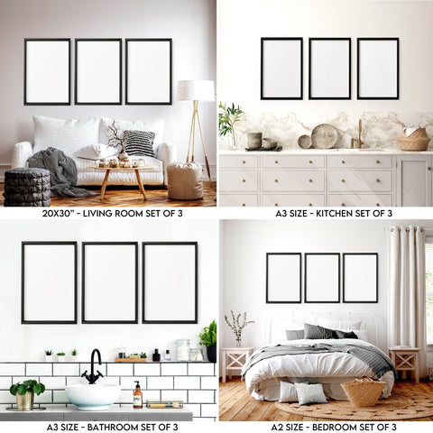 1-Bedroom Flat Wall Art Bundle – Ready-to-Hang Art for a Stylish Home