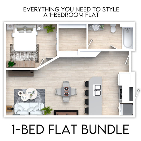 1-Bedroom Flat Wall Art Bundle – Ready-to-Hang Art for a Stylish Home