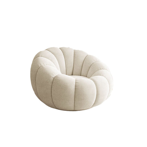 Pumpkin Round Swivel Armchair, Boucle