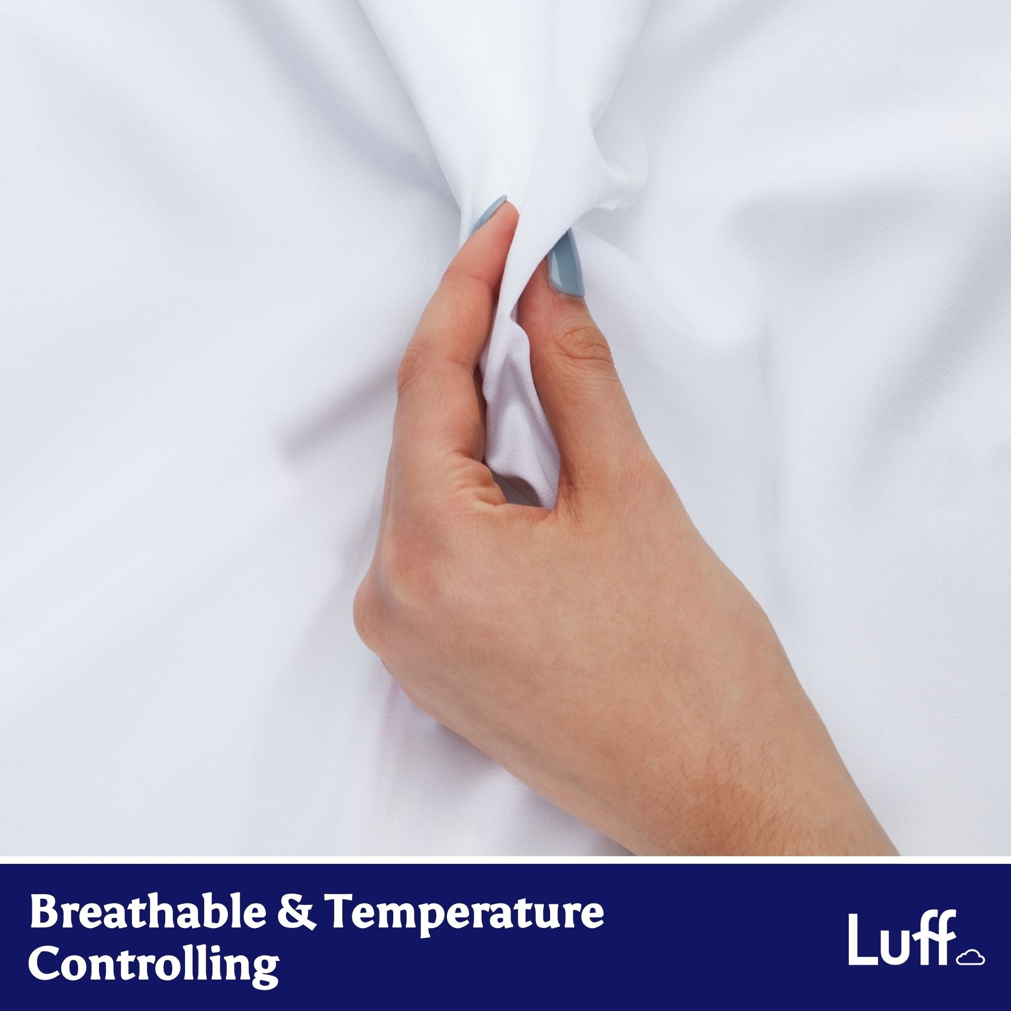 White soft-textured 100% organic bamboo silk pillowcases from luff with breathable temperature-controlling design