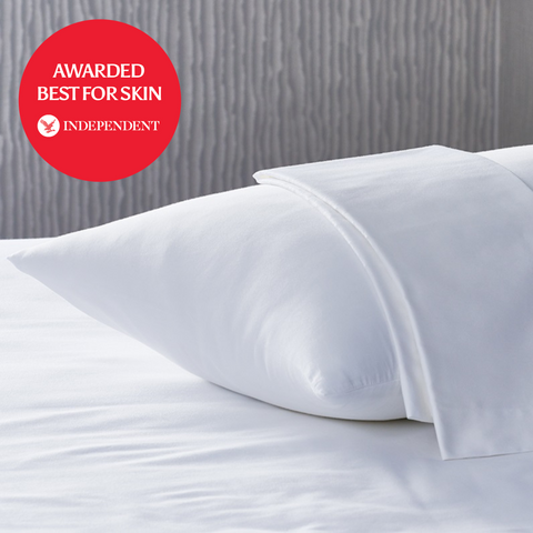 White satin pillowcase with a smooth glossy finish from 100% organic bamboo silk pillowcases 2 pack