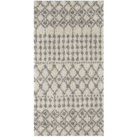 Moroccan Ivory Grey Shaggy Rug | 1000