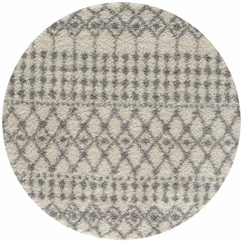Moroccan Ivory Grey Shaggy Rug | 1000