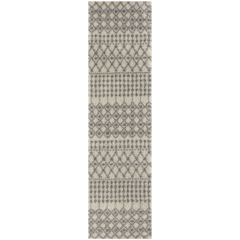 Moroccan Ivory Grey Shaggy Rug | 1000