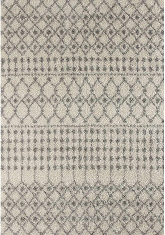 Moroccan Ivory Grey Shaggy Rug | 1000