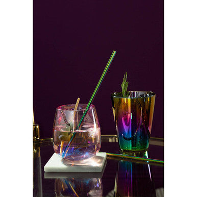 Delphine Set Of 4 White Marble Coasters With Brass Finish Holder