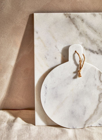 Kindia Rectangular White Marble Chopping And Serving Board